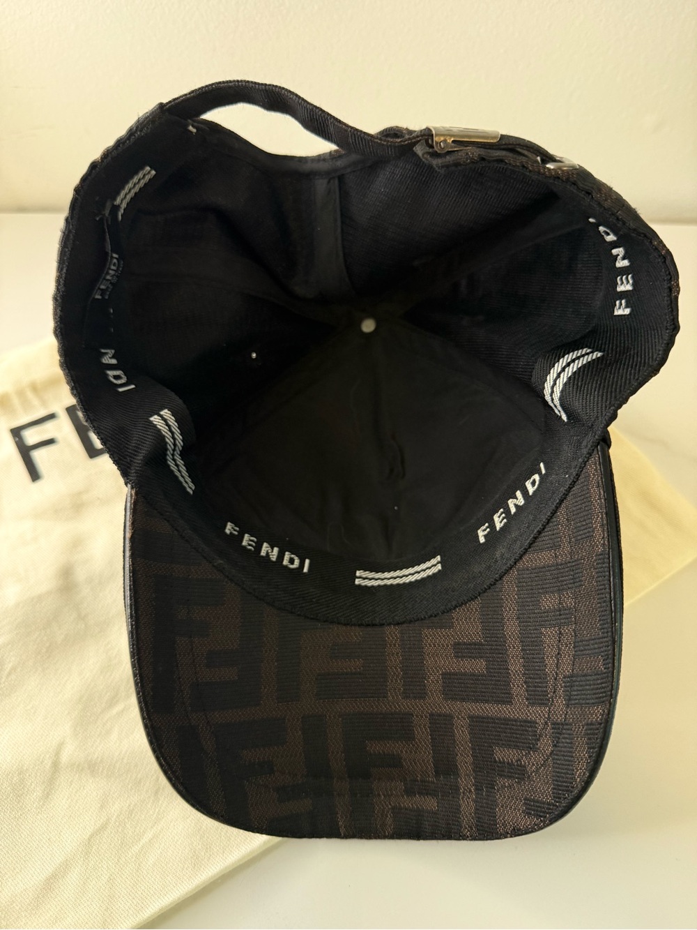 Fendi FF Zucca Monster Eyes Bag Bugs Baseball Cap | Brown/Black | Made in Italy - Picture 4 of 6
